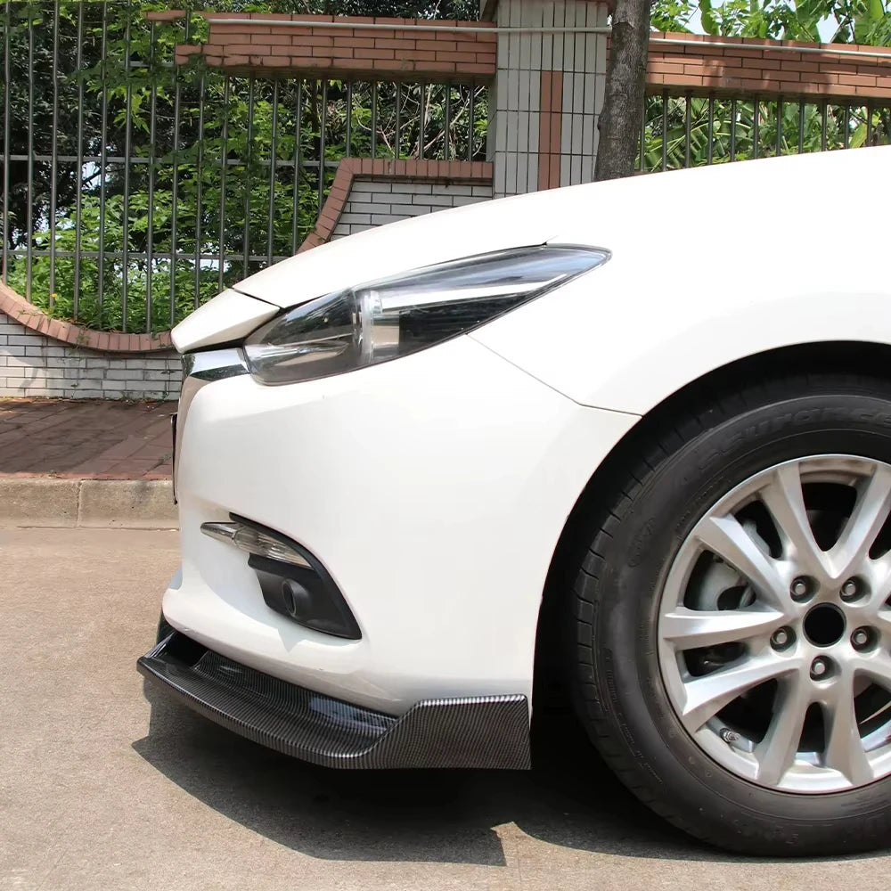 3Pcs Car Front Bumper Splitter Lip Body Kit Spoiler Trim Bumper Diffuser Guard for Mazda 3 Axela 2014 2015 2016 2017 2018 - DriveNova