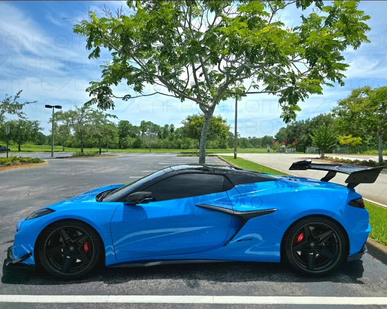 Rear Spoiler | Corvette C8 Z06/E-Ray/Zr1 (2023-2025) | ZR1 Style Chassis-Mount Carbon Fiber - DriveNova