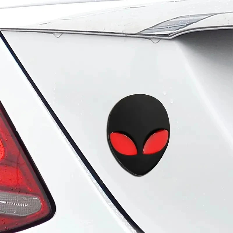 Alien Head Auto Heck Emblem Badge Sticker Decal Car Fender Auto 3D for All Car Bike Motobike - DriveNova