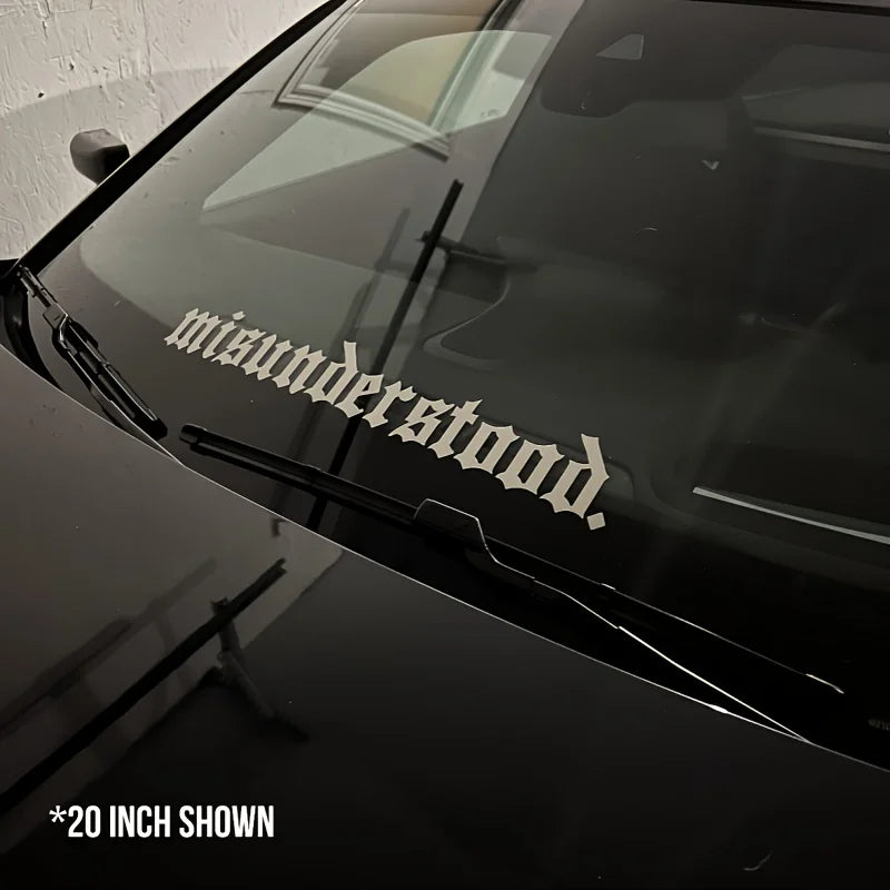 1Pc 20/30/36In Misunderstood Decals Car Front Windshield Stickers Windscreen Banner Vinyl Car Window Decoration - DriveNova