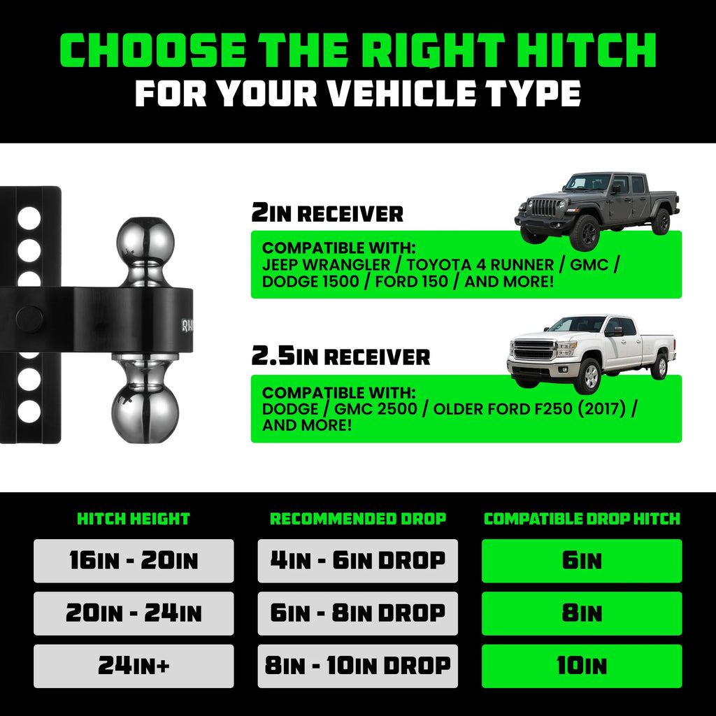 Adjustable Drop Hitch for 2-Inch Receivers