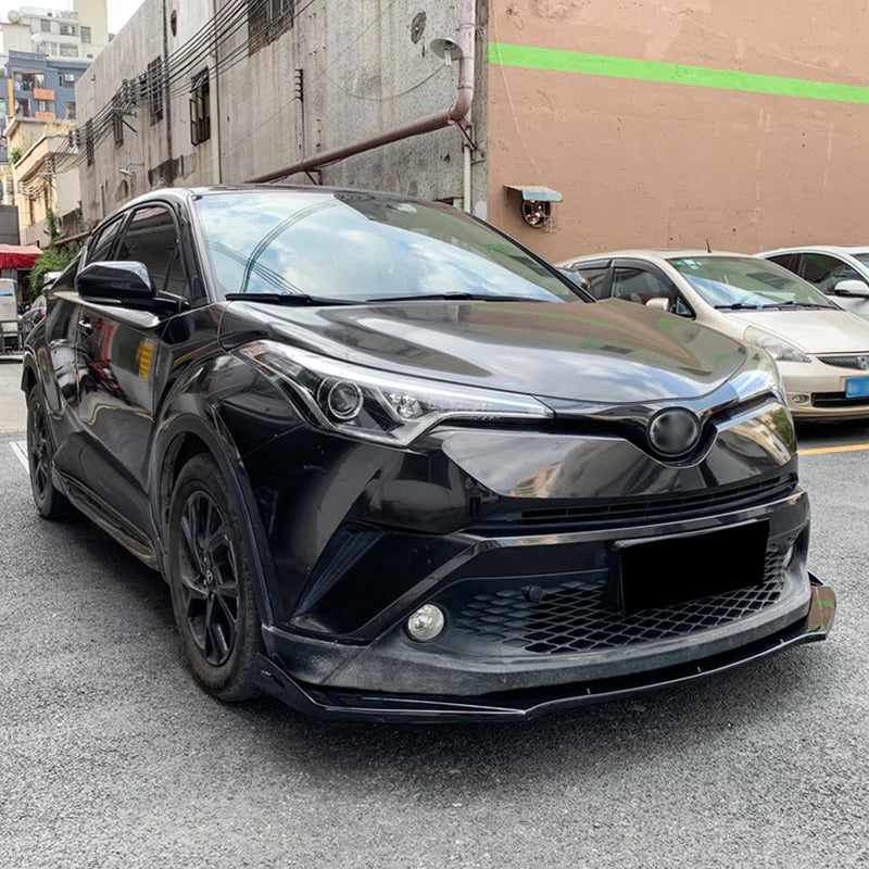 For CHR 2018 2019 2020 2021 2022 Car Front Bumper Splitter Lip Body Kit Spoiler Diffuser Deflector Chr Carbon Fiber Look ABS - DriveNova