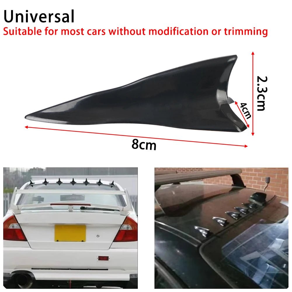 10-Piece Universal PU Rear Roof Shark Fin Spoiler Wing Kit for Enhanced Vehicle Aerodynamics - DriveNova