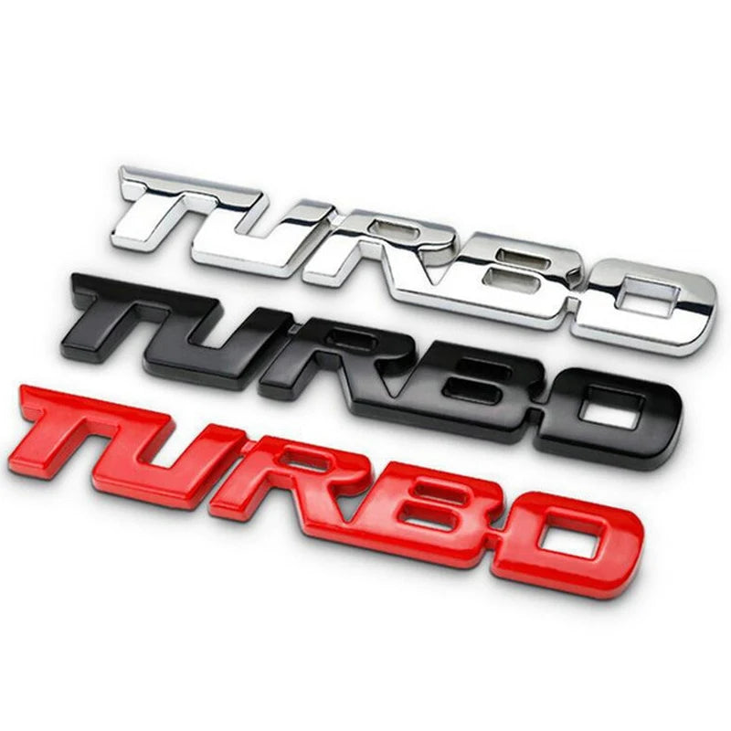 Turbocharged Metal Alloy 3D Car Badge - Decorative Side Sticker for Vehicle Modification