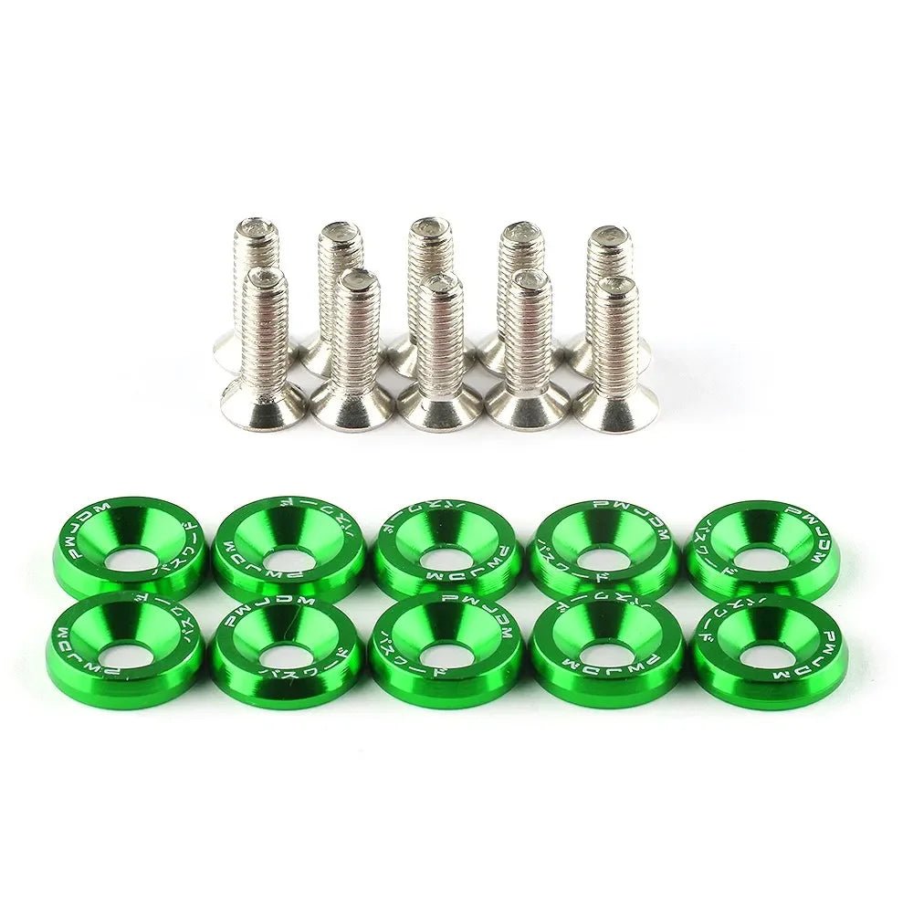 10Pcs M6 Universal JDM Style Car Modification Fender Washer License Plate Bolts Screws For Honda Auto Styling Tuning Accessories - DriveNova