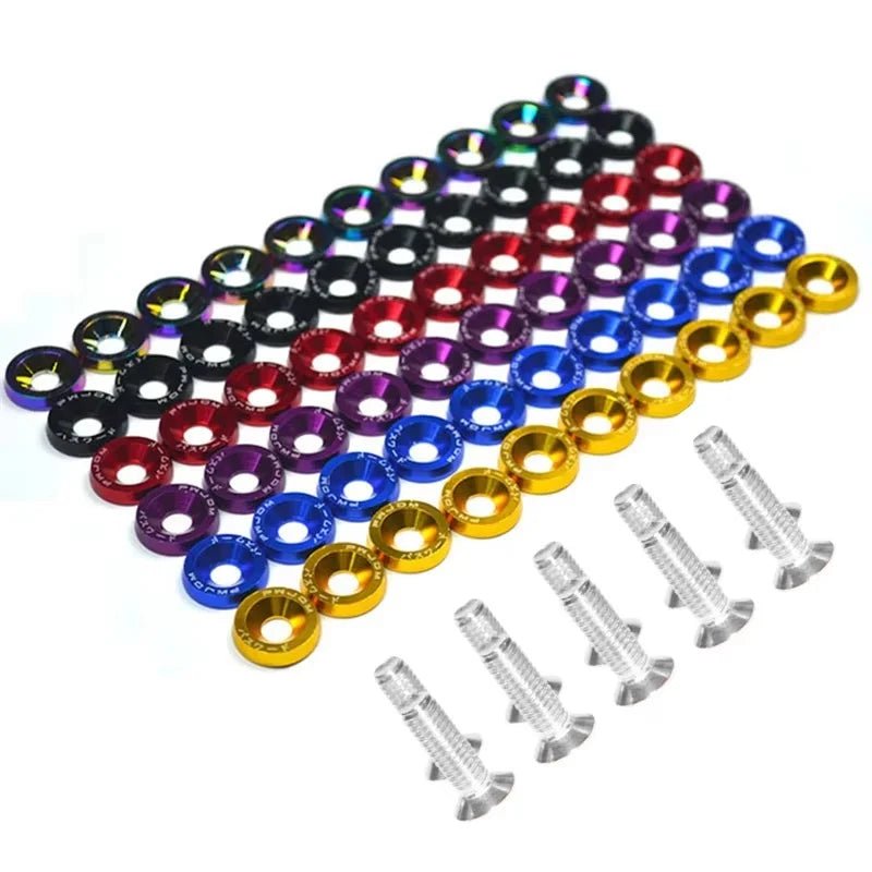 10Pcs M6 Universal JDM Style Car Modification Fender Washer License Plate Bolts Screws For Honda Auto Styling Tuning Accessories - DriveNova