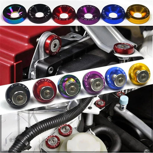 10Pcs M6 Universal JDM Style Car Modification Fender Washer License Plate Bolts Screws For Honda Auto Styling Tuning Accessories - DriveNova
