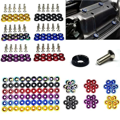 10Pcs M6 Universal JDM Style Car Modification Fender Washer License Plate Bolts Screws For Honda Auto Styling Tuning Accessories - DriveNova