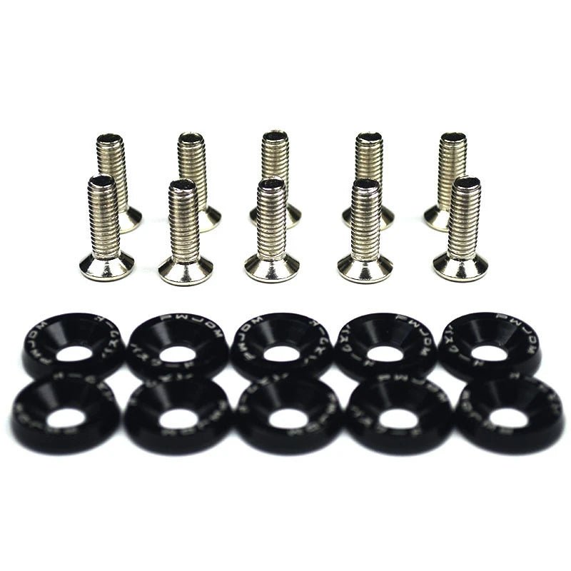 10Pcs M6 Universal JDM Style Car Modification Fender Washer License Plate Bolts Screws For Honda Auto Styling Tuning Accessories - DriveNova