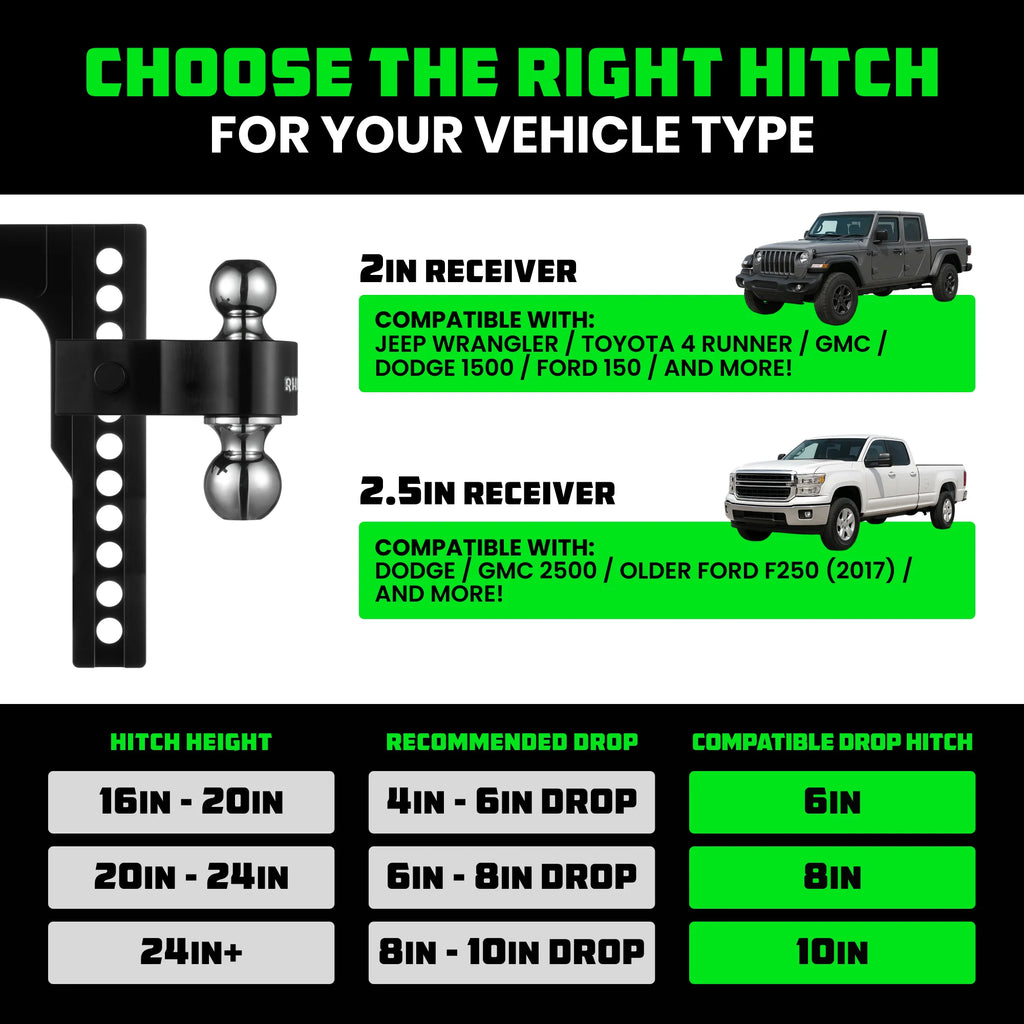 Adjustable Drop Hitch for 2-Inch Receivers