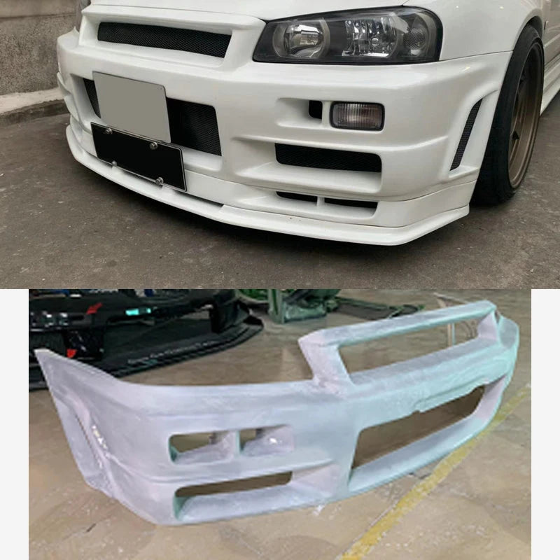 For Skyline R34 GTT GTR Conversion Kit Stune Front Bumper(Can Only Fitted with Conversion Hood) - DriveNova