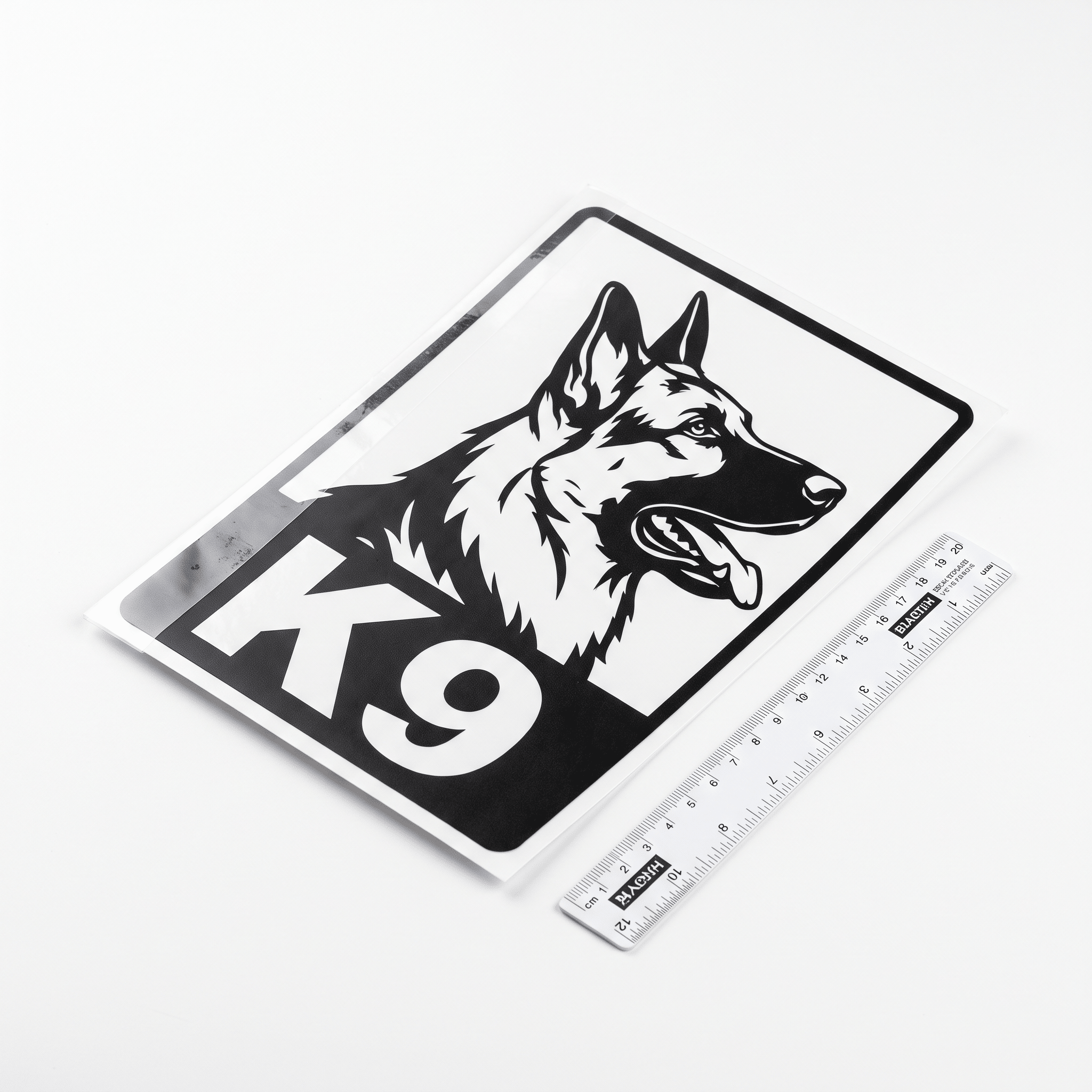 15x22 cm K9 German Shepherd Vinyl Decal - White/Black Car Sticker for Bumper and Window - DriveNova