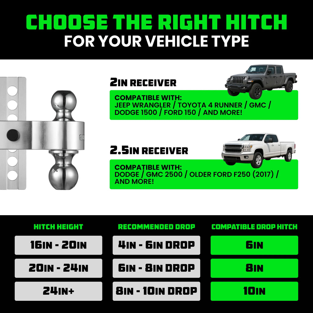 Adjustable Drop Hitch for 2-Inch Receivers
