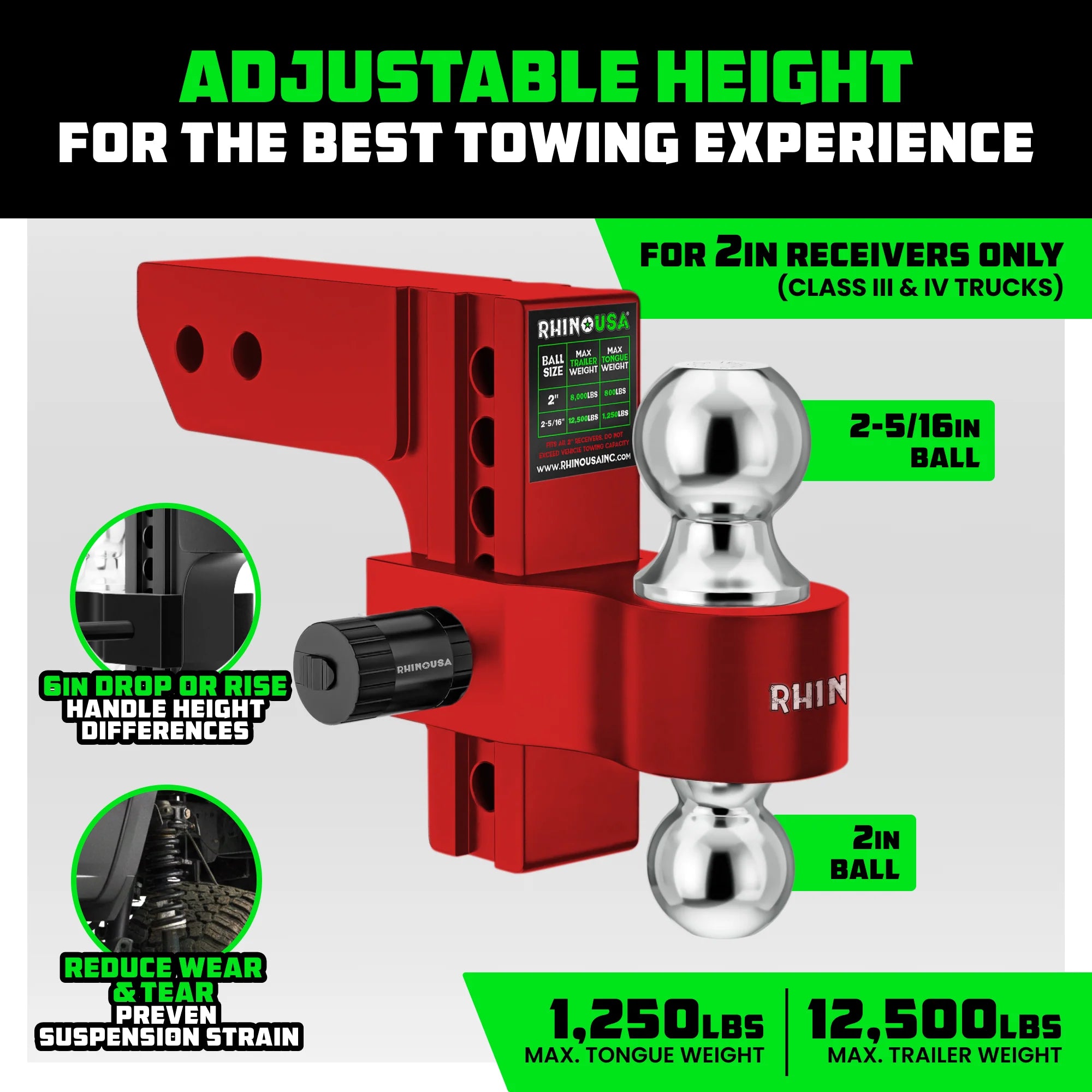 Adjustable Drop Hitch for 2-Inch Receivers