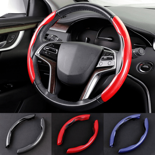 1Pair Carbon Fiber Universal Car Steering Wheel Cover - DriveNova