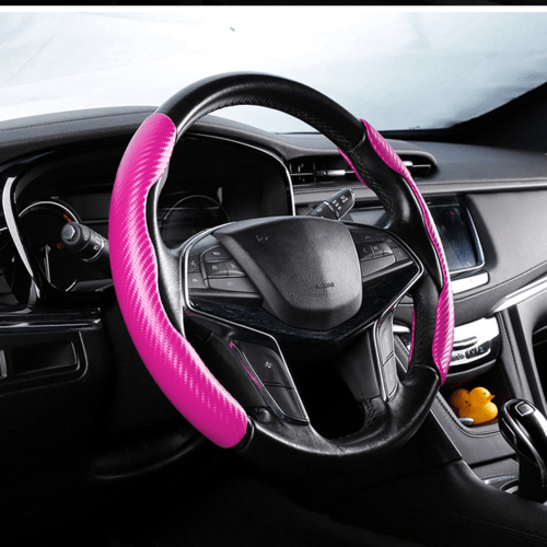 1Pair Carbon Fiber Universal Car Steering Wheel Cover - DriveNova