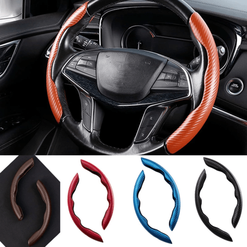 1Pair Carbon Fiber Universal Car Steering Wheel Cover - DriveNova