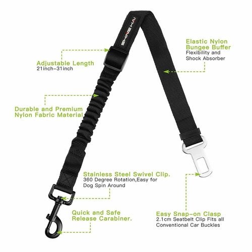 2 Pack Adjustable Dog Harness For Car Seatbelt Connector Restrain - DriveNova