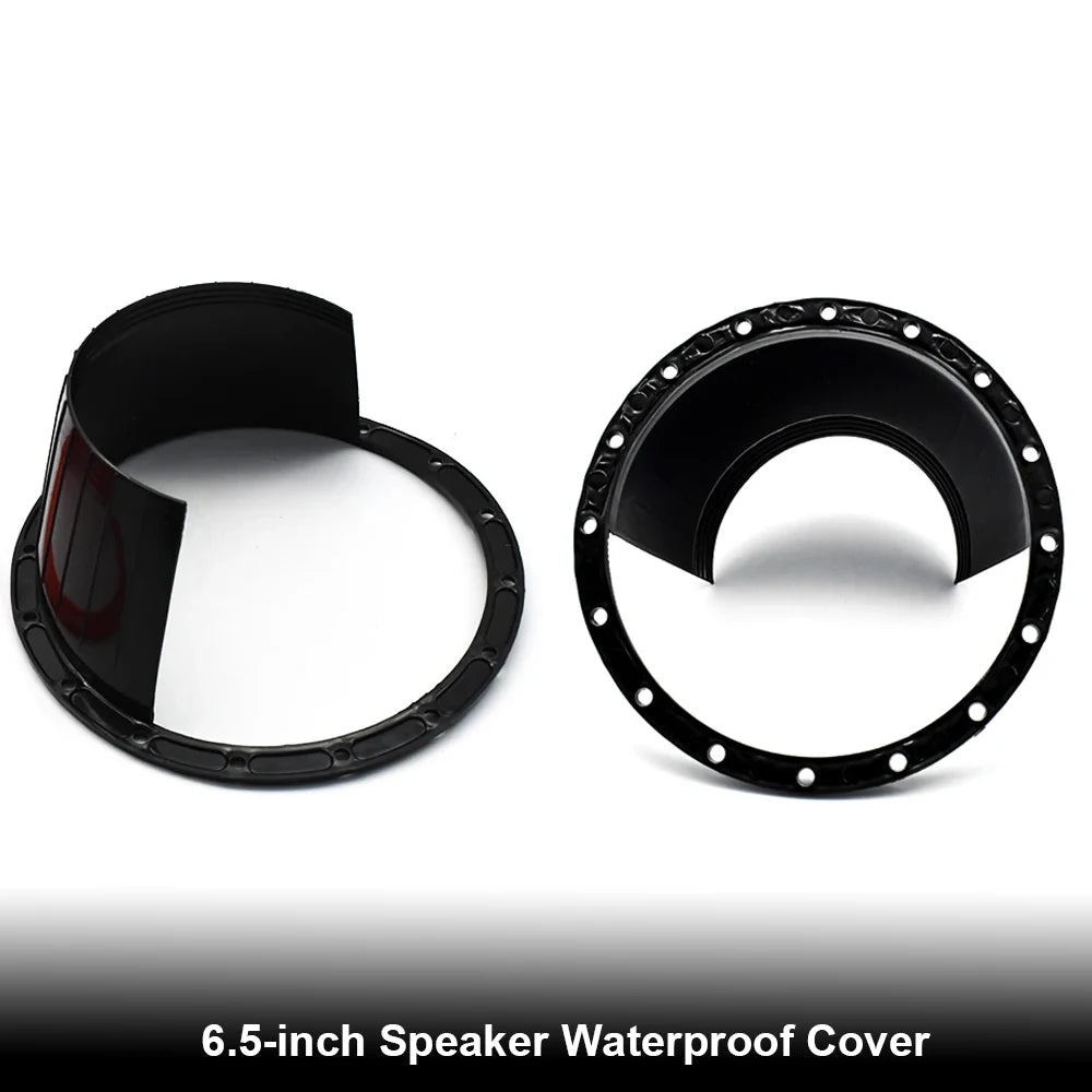 2-Pack Universal 6.5-Inch Waterproof Speaker Covers with Rust Protection - Black and Red - DriveNova