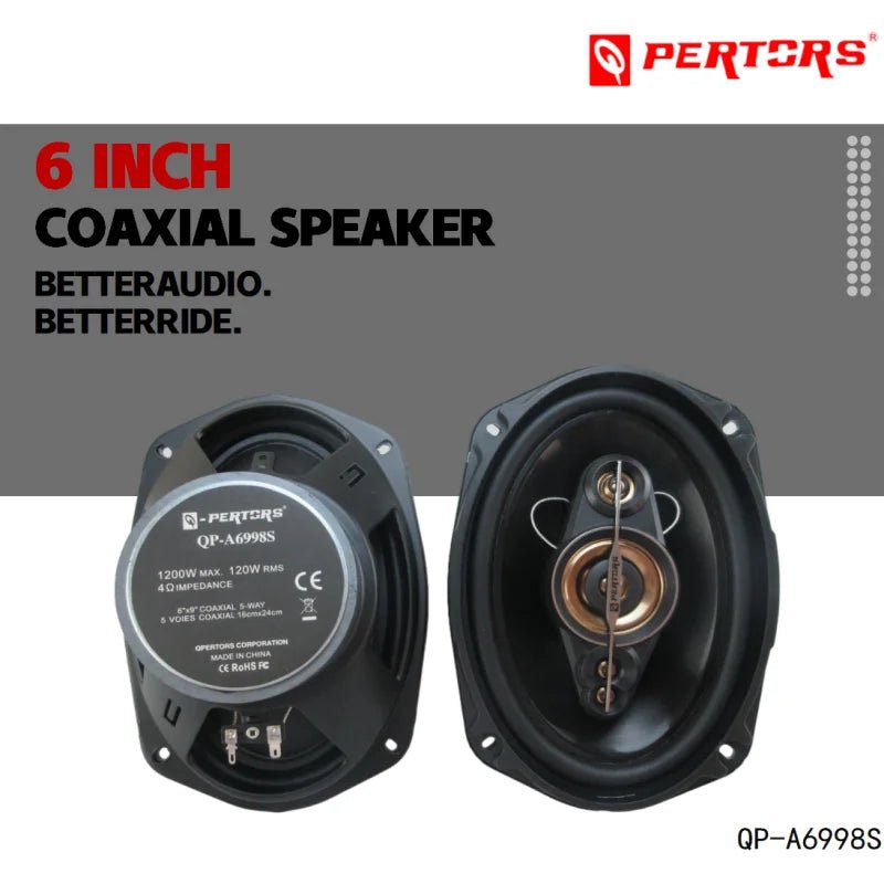 2-Piece 6x9 Inch 5-Way Car Audio Speaker Set - Maximum 1200W High-Performance Subwoofer Kit for Vehicle Enhancement - DriveNova