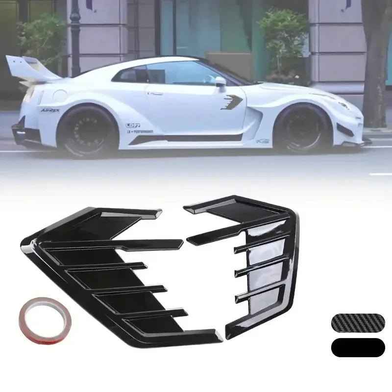 2-Piece Universal 3D Car Shark Gill Side Fender Air Vent Wing Decoration Stickers - Exterior Accessories for Enhanced Styling - DriveNova