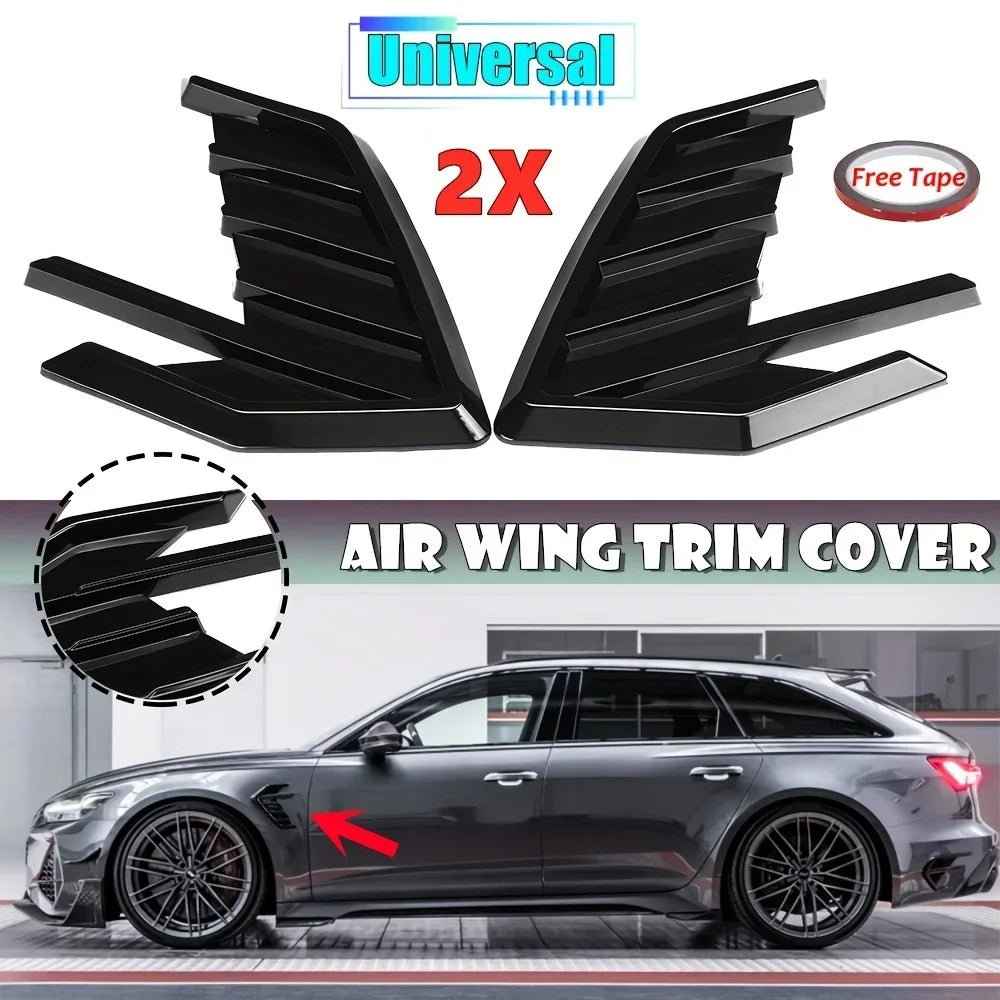 2-Piece Universal 3D Car Shark Gill Side Fender Air Vent Wing Decoration Stickers - Exterior Accessories for Enhanced Styling - DriveNova
