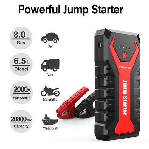 2000A 20800mAh Portable Car Jump Starter Auto Battery Booster Pack - DriveNova