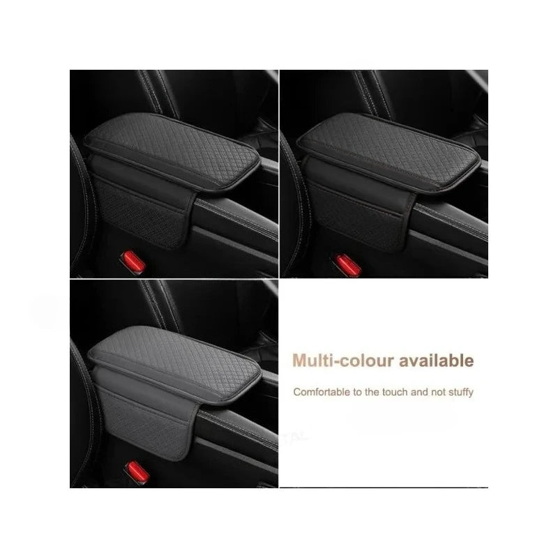 Leather Memory Foam Armrest Pad with Storage Pocket for Car Center Console