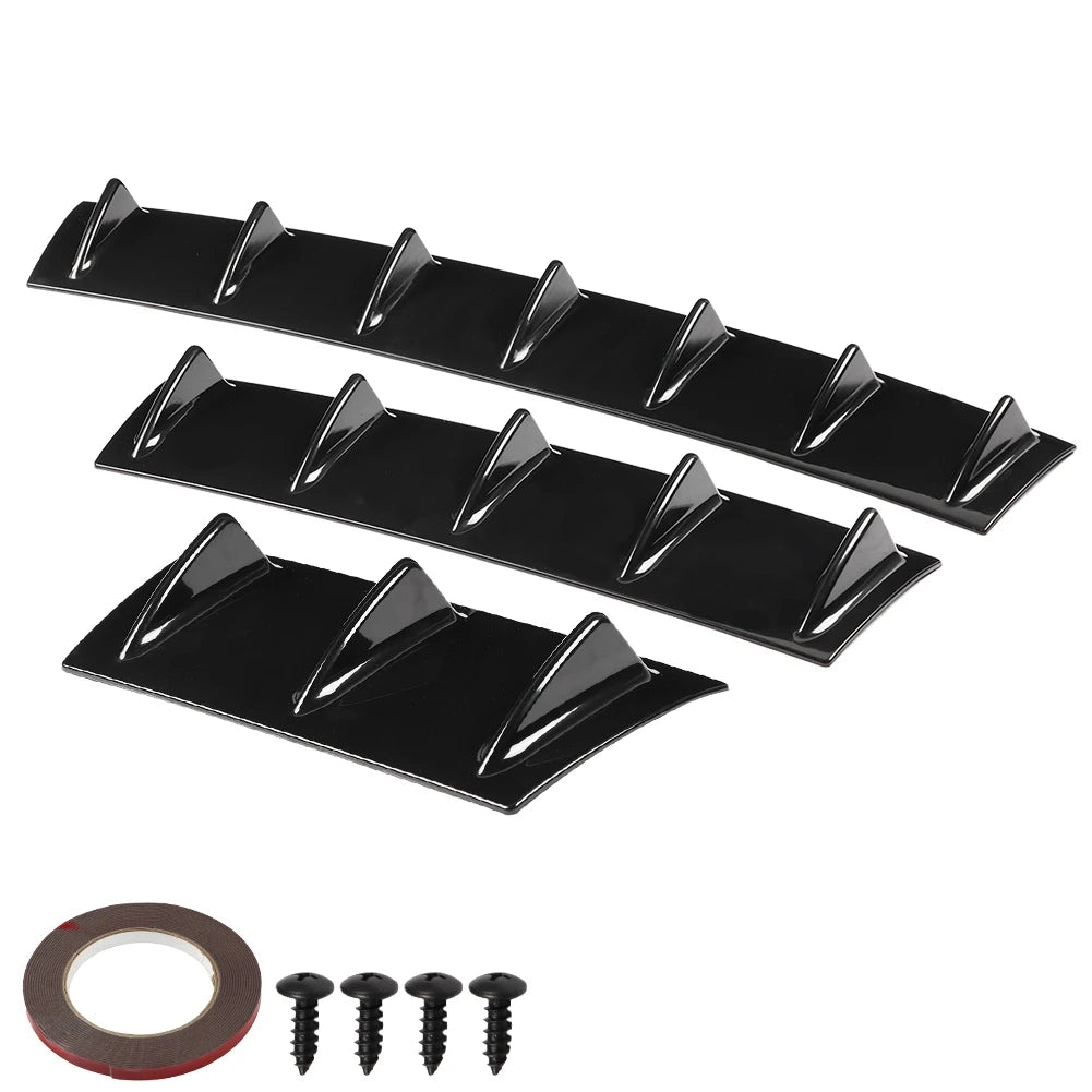 Universal Rear Bumper Diffuser with Chassis Fin Spoiler Wing Lip