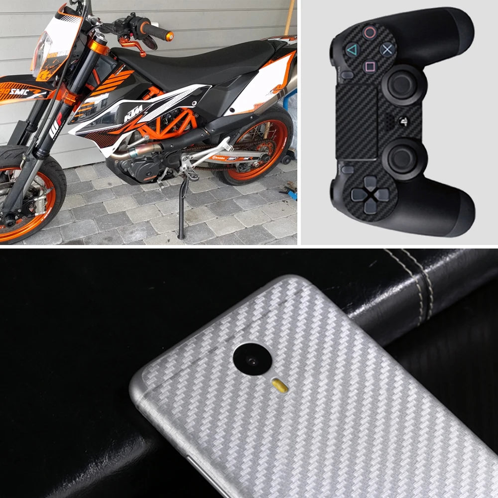 50Cm Wide 3D Carbon Fiber Vinyl Film 3M Car Stickers Waterproof DIY Auto Vehicle Motorcycle Car Styling Wrap Roll Accessories - DriveNova