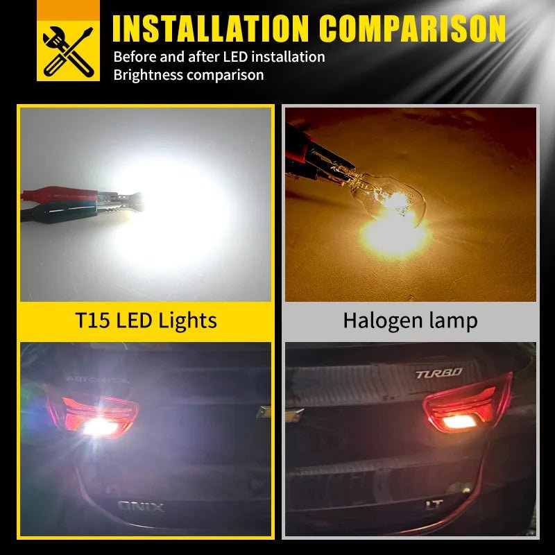 2700LM Canbus T15 T16 LED Reverse Lights W16W Car Back up Rear Lamp for Audi A3 A4 B6 B8 A6 C6 80 B5 B7 A5 Q5 Q7 TT 8P 100 8L C7 - DriveNova