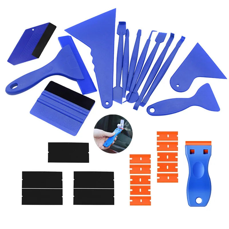 Professional Car Wrap and Window Tint Installation Tool Kit - 10-29 Piece Vinyl Squeegee and Curve Slot Tools for Wraps and Stickers