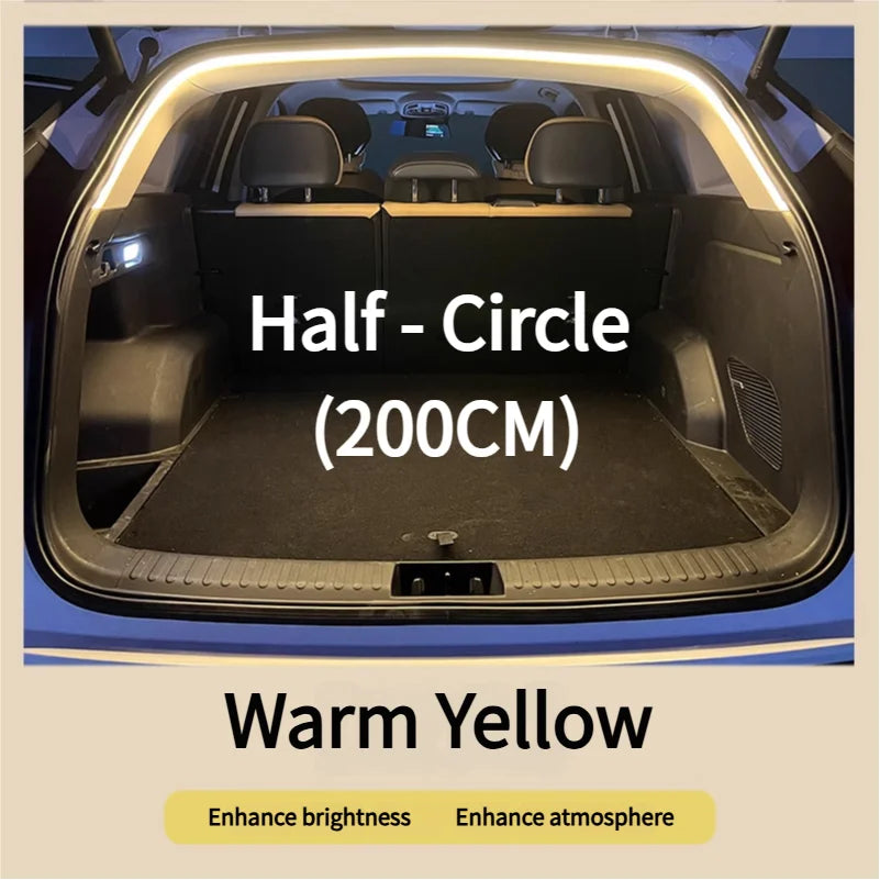 Waterproof Flexible LED Trunk Light Strip with Automatic On/Off Function for SUVs and MPVs - Hidden Installation