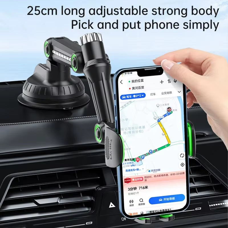 Universal Suction Cup Car Phone Holder for Windshield, Dashboard, and Window with Adhesive Gel Pad Compatibility