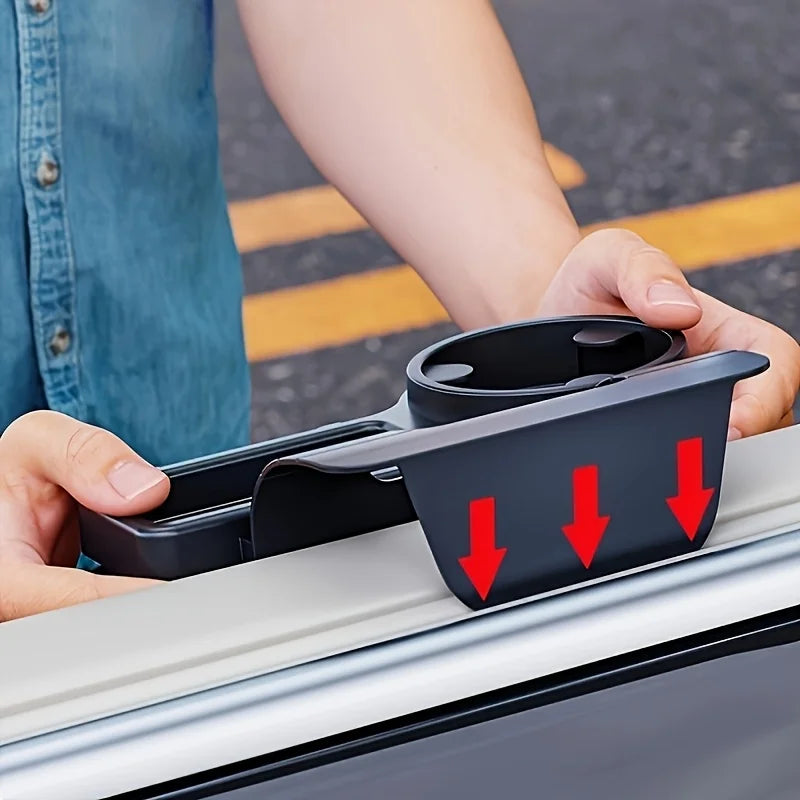 Multi-Functional Car Storage Organizer with Key Holder and Cup Holders