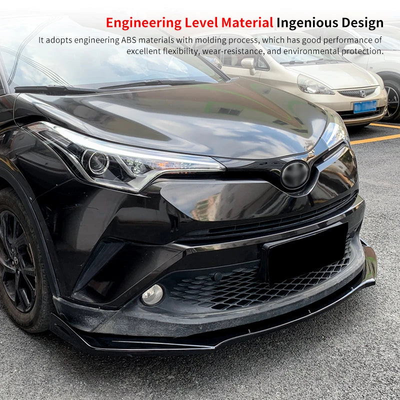For CHR 2018 2019 2020 2021 2022 Car Front Bumper Splitter Lip Body Kit Spoiler Diffuser Deflector Chr Carbon Fiber Look ABS - DriveNova