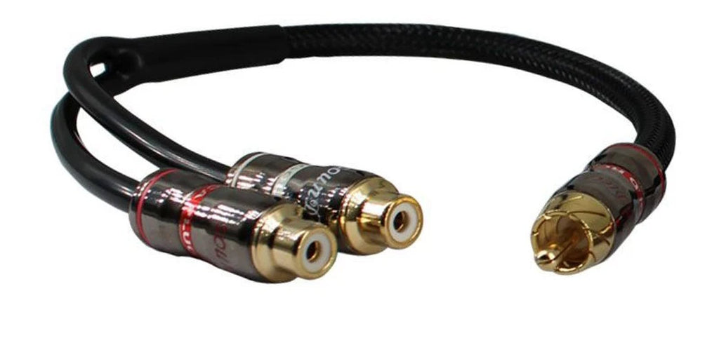 30cm Pure Copper RCA Male to Female Audio Cable for Car Amplifier Subwoofer - PVC Insulated Line - DriveNova