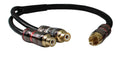 30cm Pure Copper RCA Male to Female Audio Cable for Car Amplifier Subwoofer - PVC Insulated Line - DriveNova