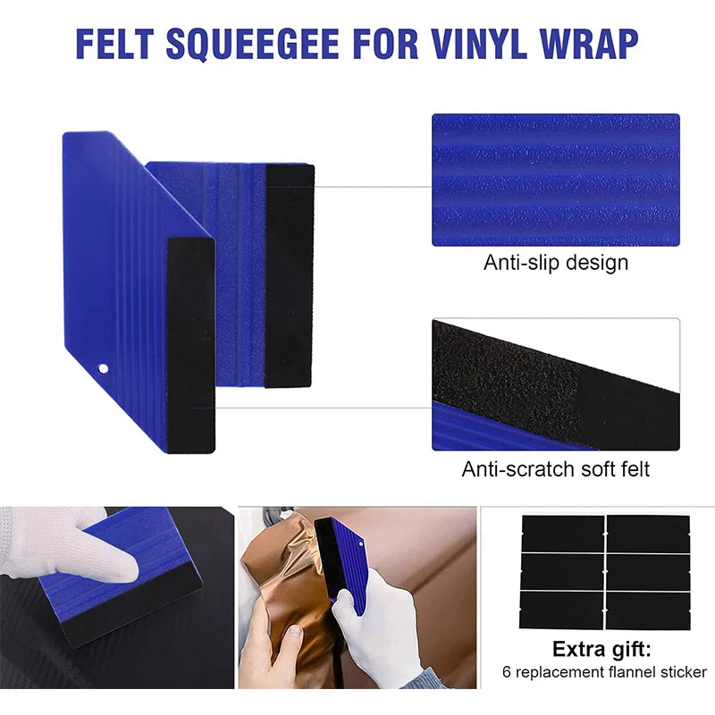 Professional Car Wrap and Window Tint Installation Tool Kit - 10-29 Piece Vinyl Squeegee and Curve Slot Tools for Wraps and Stickers
