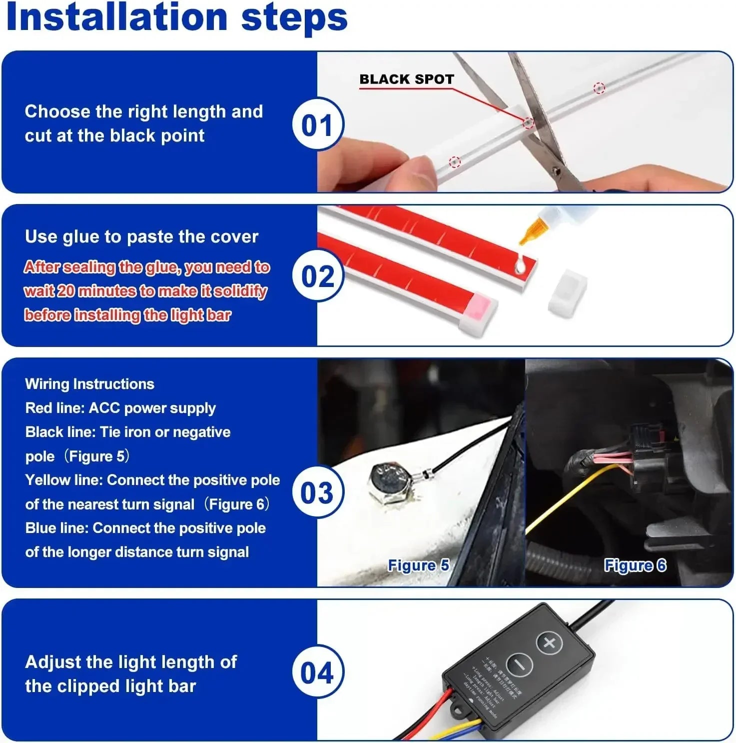 LED Car Daytime Running Light Strip Start Scan Yellow Turn Signal Indicator Headlight Car Hood Decorative Light Universal 12V - DriveNova