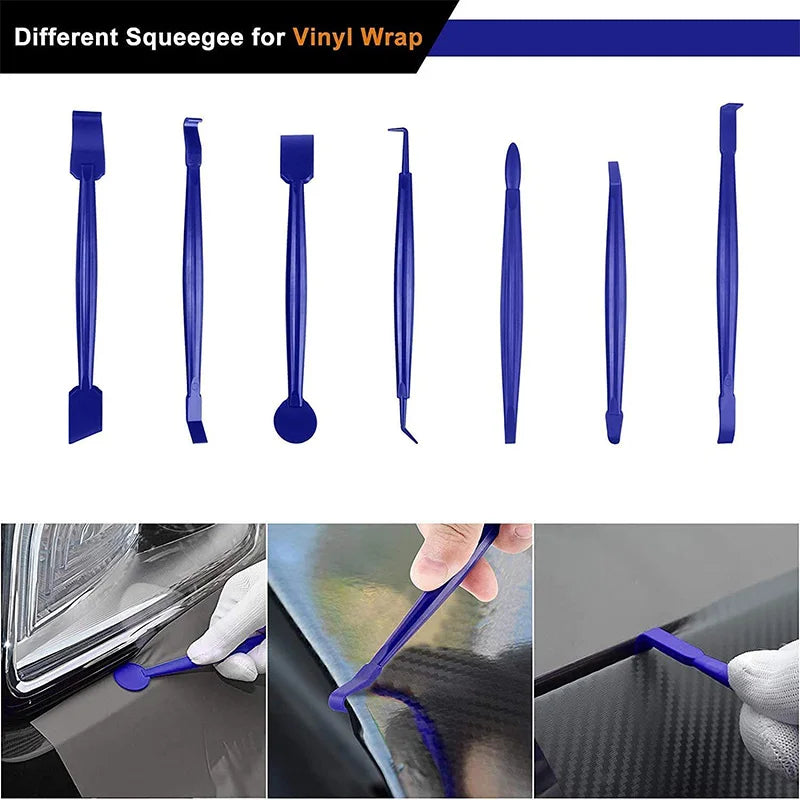 Professional Car Wrap and Window Tint Installation Tool Kit - 10-29 Piece Vinyl Squeegee and Curve Slot Tools for Wraps and Stickers