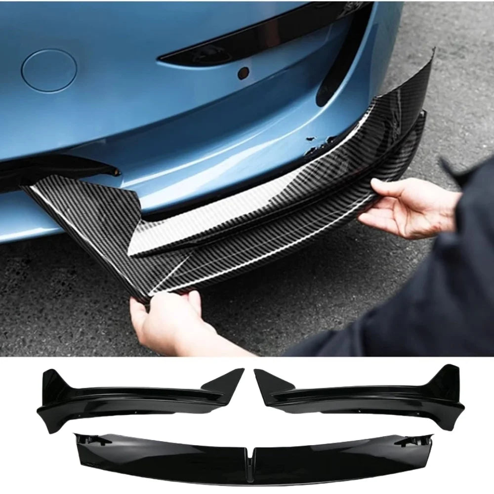 Front Bumper Front Lip Front Shovel Kit Compatible for Tesla Model 3 2017-2023 & Model Y 2017-2024,Body Spoiler Splitter Kit - DriveNova