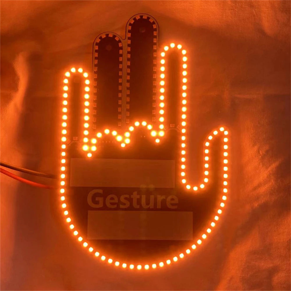 Finger Light for Car Gesture LED Car Middle Finger Back Window Car Sign LED Hand for Car - DriveNova