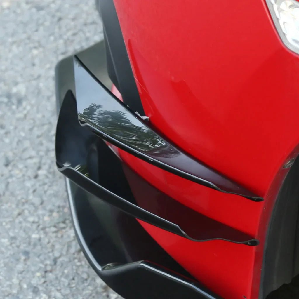 4Pcs Carbon Fiber Auto Front Bumper Body Lip Canards Splitter Trim Kits Universal Car Front Bumpers Spoilers Set Scratch Strip - DriveNova
