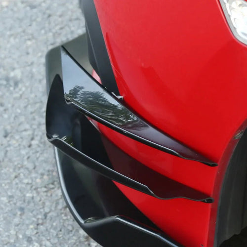 4Pcs Carbon Fiber Auto Front Bumper Body Lip Canards Splitter Trim Kits Universal Car Front Bumpers Spoilers Set Scratch Strip - DriveNova
