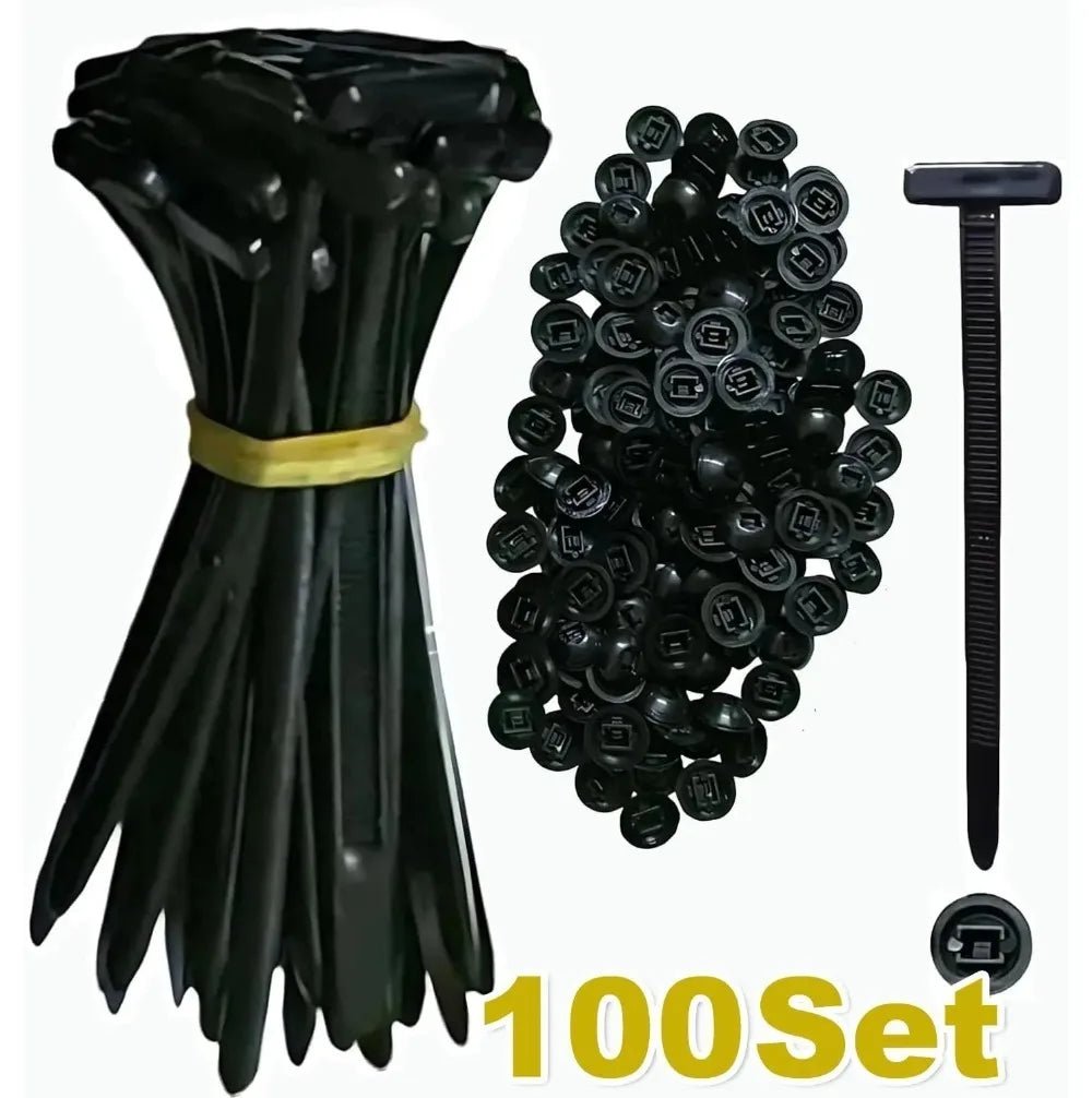 500set-10set Nylon Universal Cable Tie Buckle Car Fastener Clips Kit Pin Retainer Trim Bumper Rivet Door Trim Panel Clips Repair - DriveNova