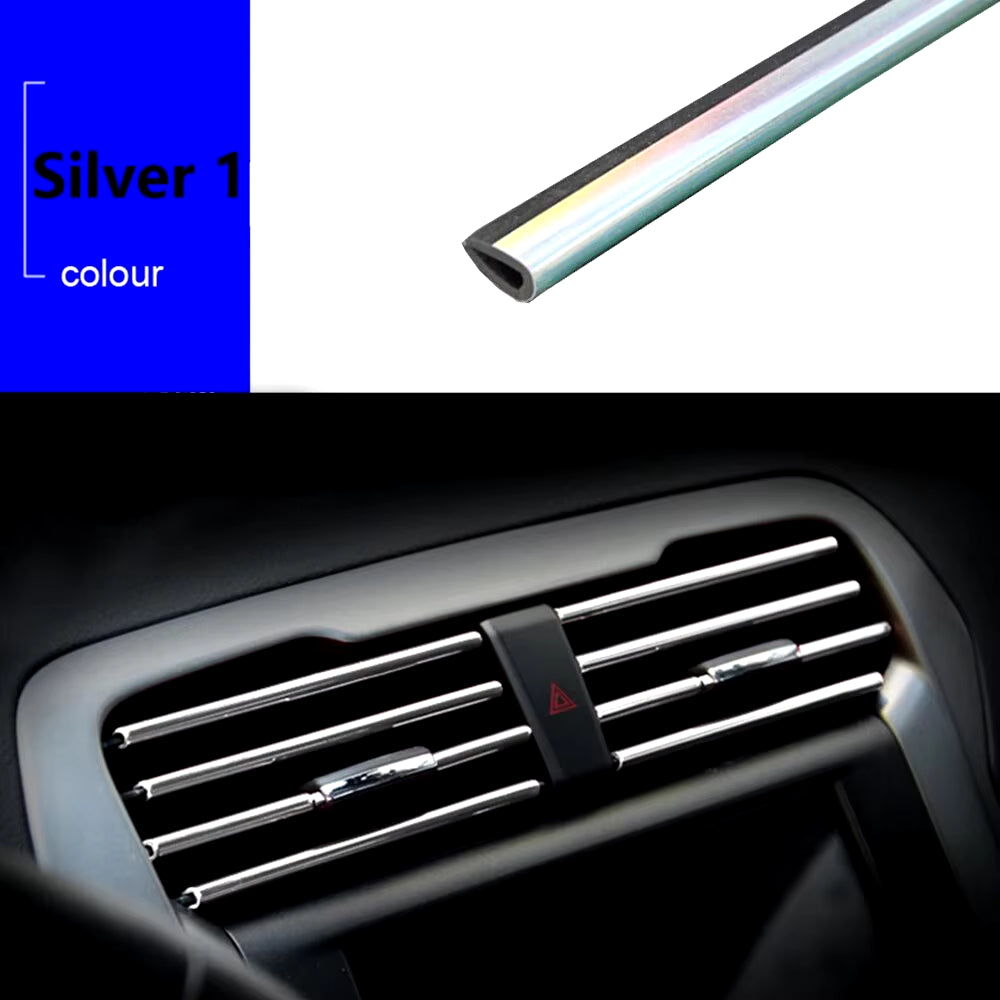 10-Piece 20cm U-Shaped Decorative Trim Strips for Car Air Conditioner Outlets and Door Edge Protection