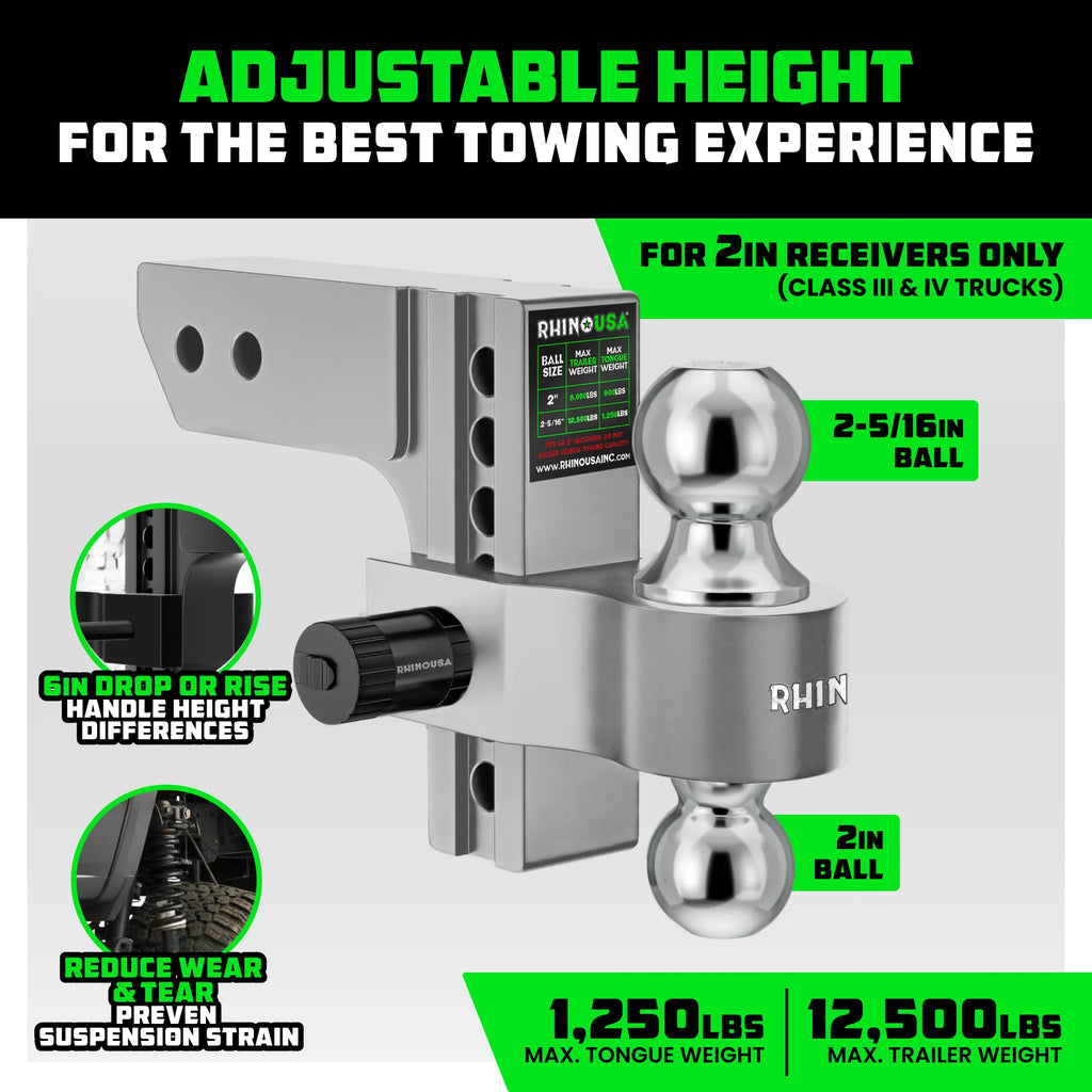 Adjustable Drop Hitch for 2-Inch Receivers