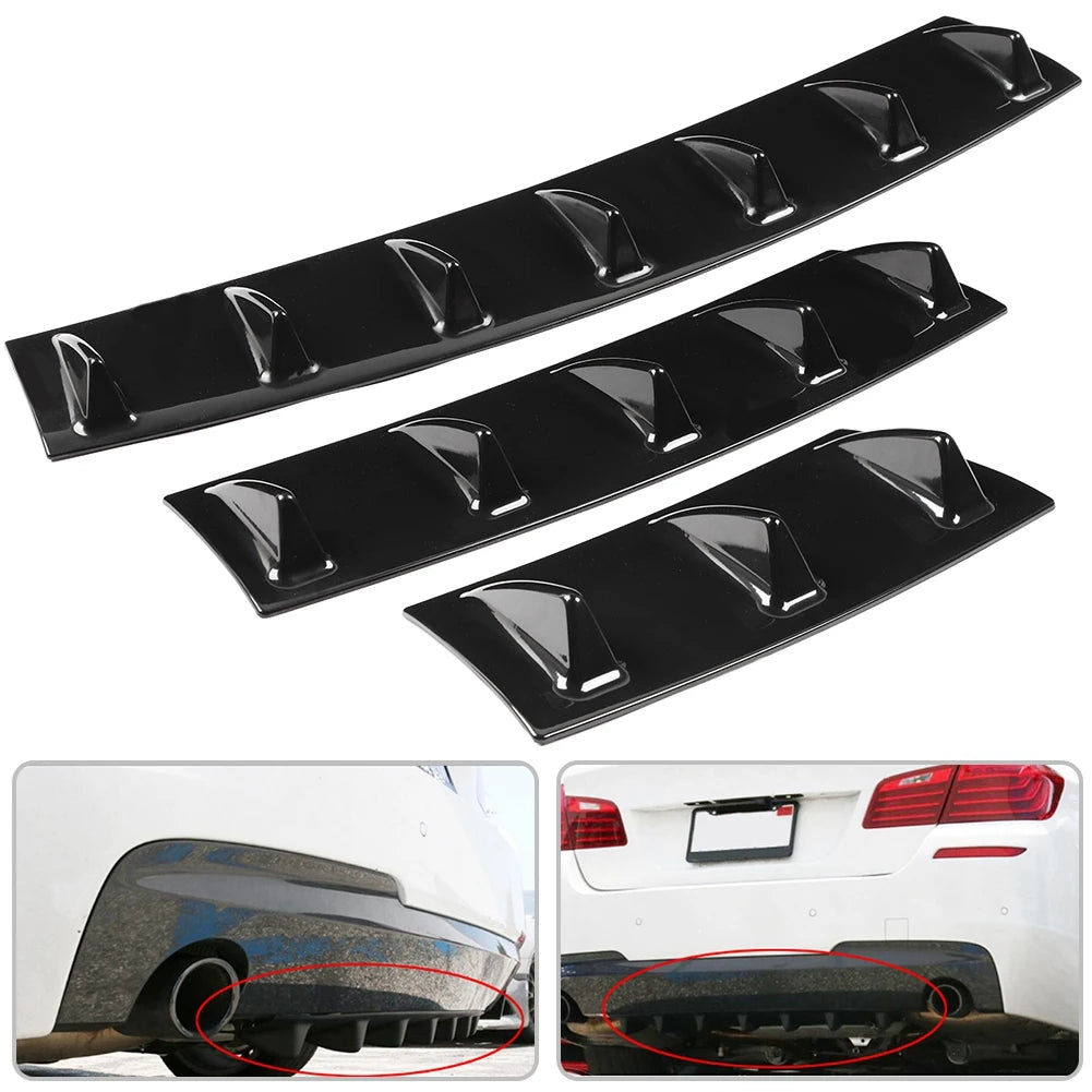 Universal Rear Bumper Diffuser with Chassis Fin Spoiler Wing Lip