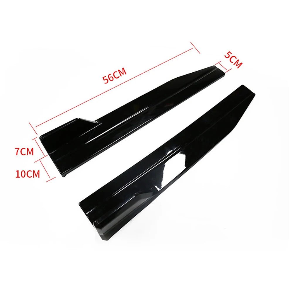 56cm Car Side Skirts Extension Rocker Splitters Diffuser Winglet Wings Universal 22.04inch Bumper Lip Trim Protector with Screws - DriveNova